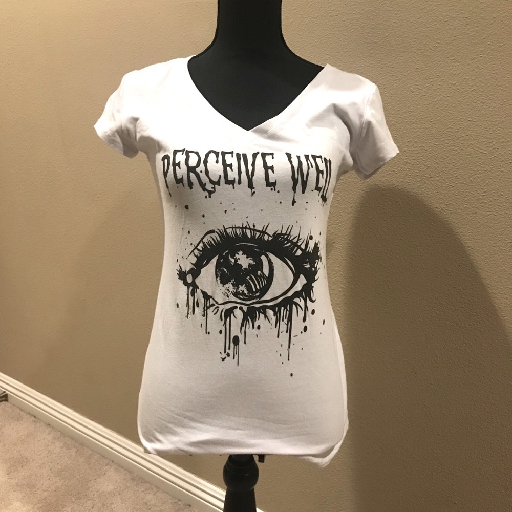Perceive Well V neck cap sleeve tee t-shirt